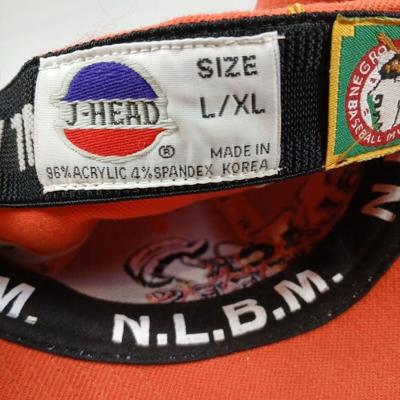 Black Yankees Negro Leagues Baseball Hat Orange/Green J‑HEAD L/XL - Picture 7 of 8